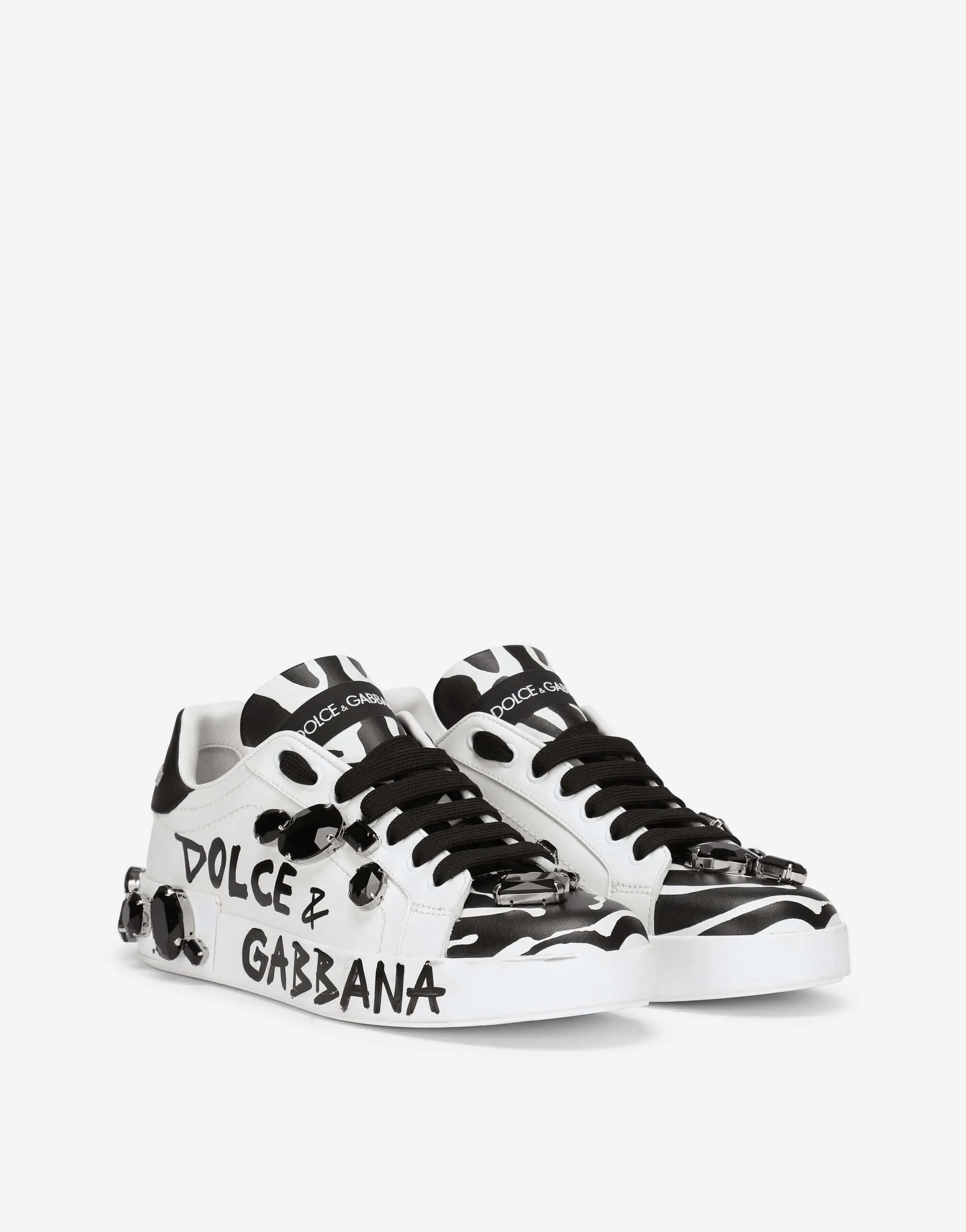All-Over Logo Print Embellished Sneakers
