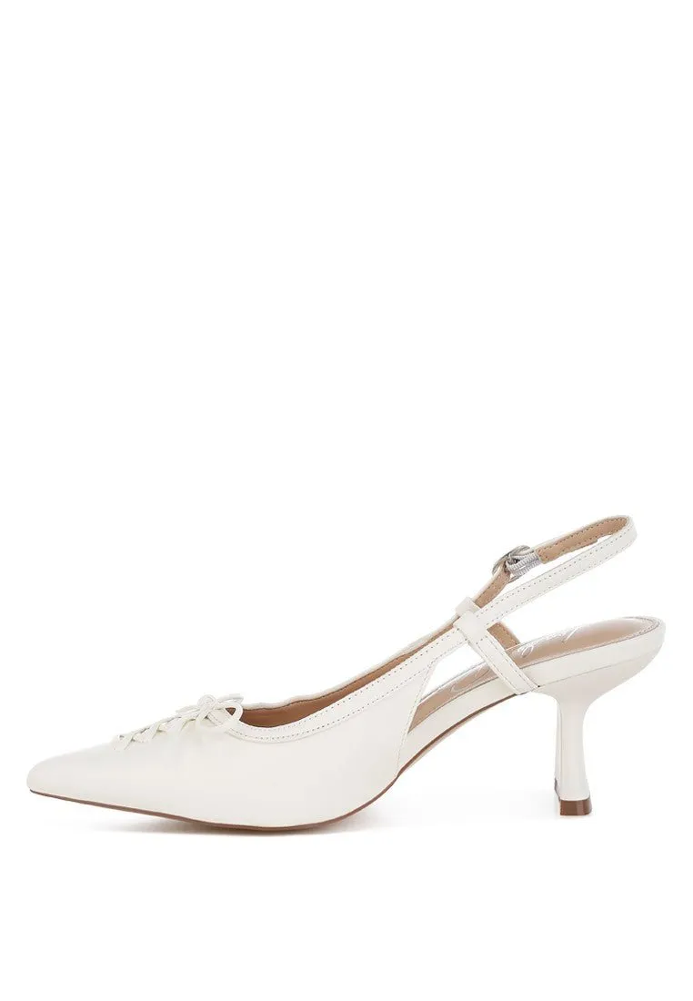 Comfortable Kitten Heel Slingback Shoes